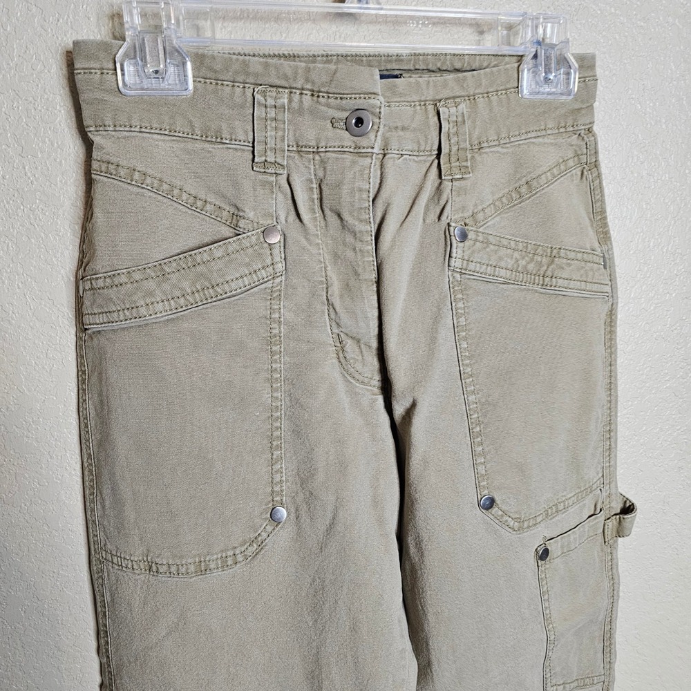 Anthropologie‎ Maeve Turner High Rise Carpenter Utility Pants Tan 26 - Picture 3 of 11